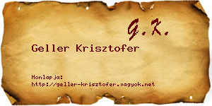 Geller Krisztofer névjegykártya